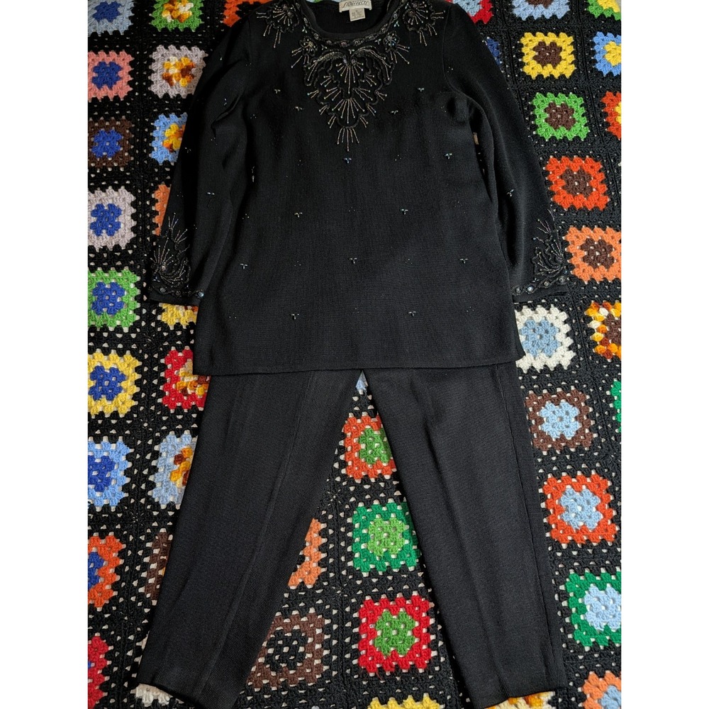 Vintage 1980s Sweat Suit Sweat Pants Set‎ Lounge Wool Blend Large Side Effects